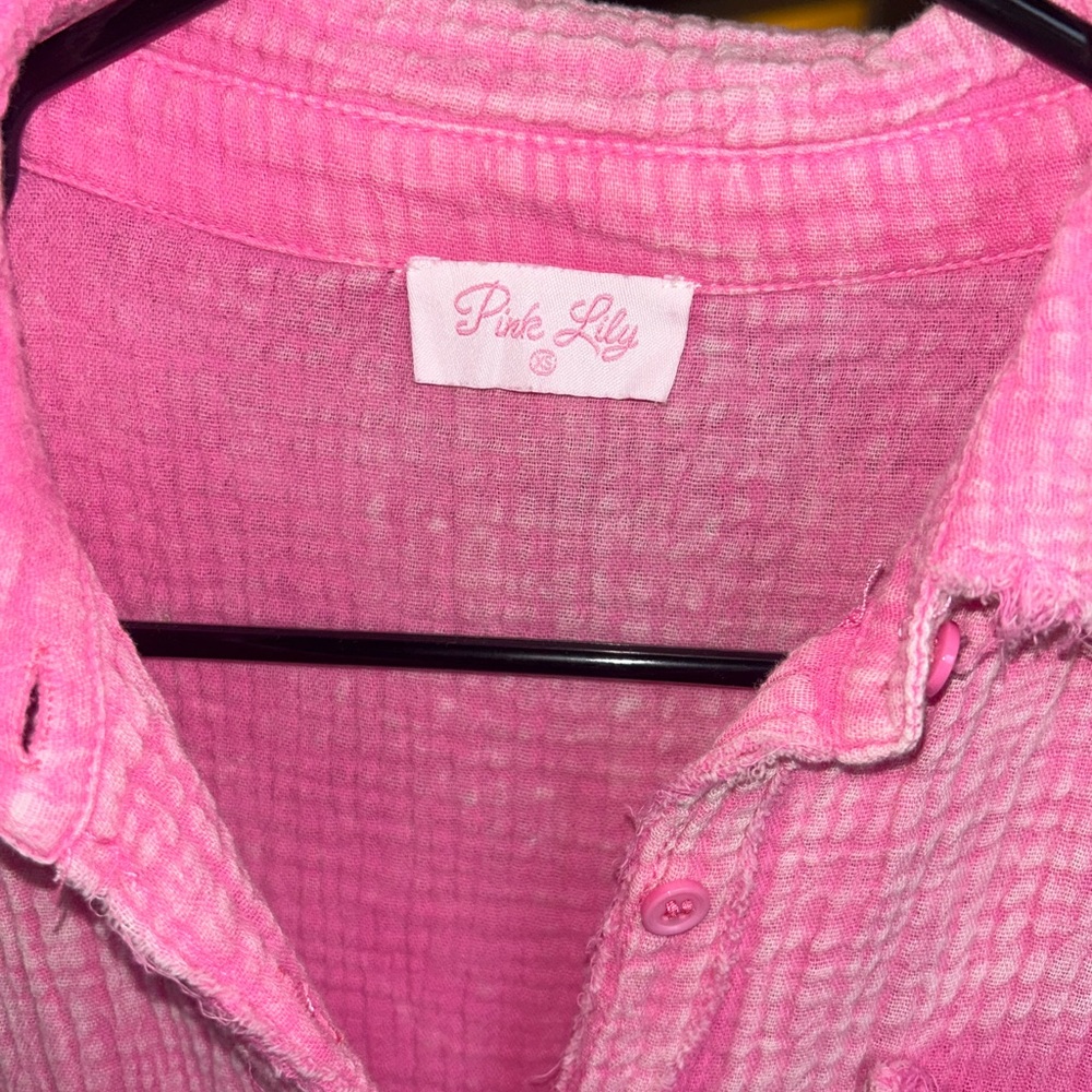 Pink Lily Gauze Romper - Picture 2 of 2